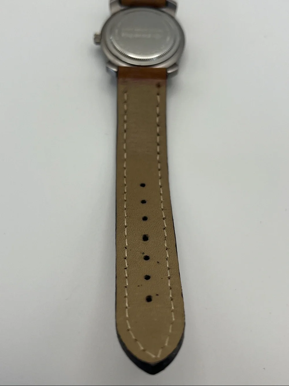 Swiss Army Stainless Steel Watch with Tan Leather Strap